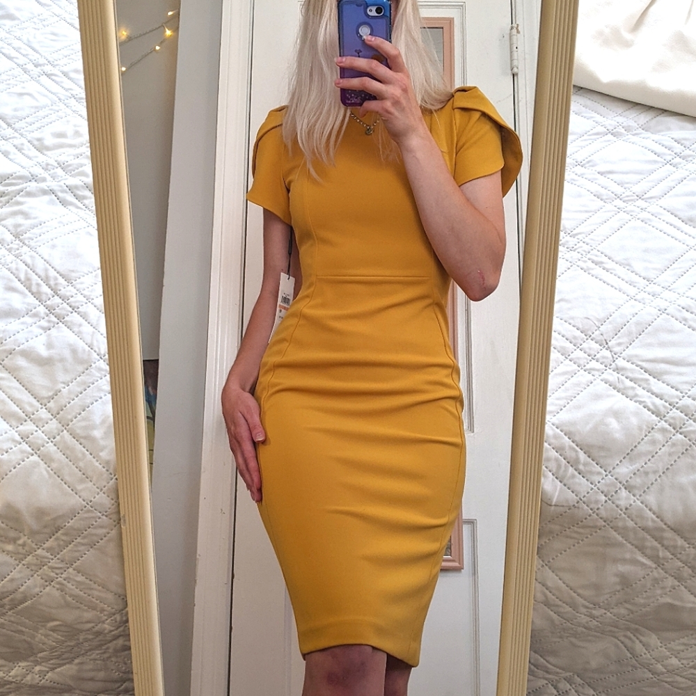 💛 mustard yellow classy dress